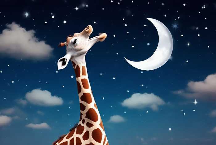 儿童睡前故事长颈鹿吃月亮、长颈鹿吃月亮的故事