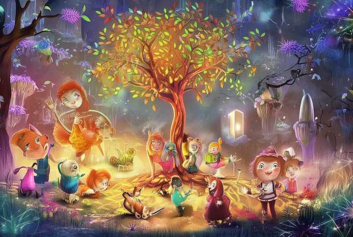 儿童故事神话图片 神话故事背景儿童图片