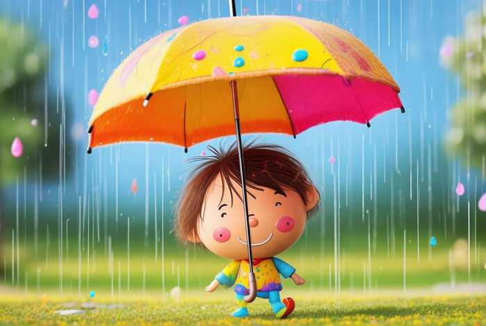 儿童打伞趣事 - 儿童打雨伞简笔画 儿童打伞趣事 - 儿童打雨伞简笔画