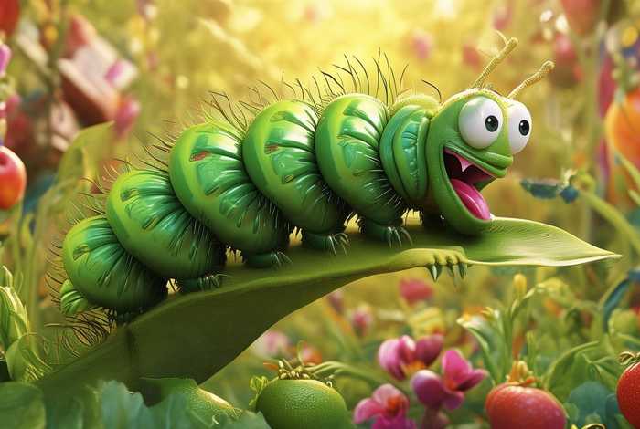儿童故事书饥饿的毛毛虫 - 绘本故事饥饿的毛毛虫