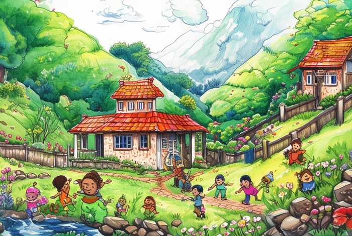 儿童画我的家（儿童画我的家乡图片）