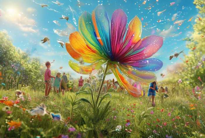 儿童故事彩虹花，幼儿故事彩虹色的花视频