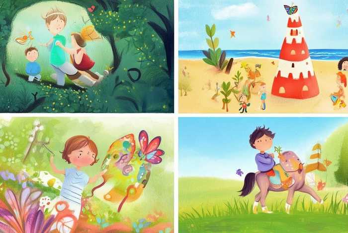 儿童故事四图；幼儿四图故事