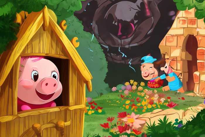 3-6岁儿童故事绘本《三只小猪》、幼儿绘本故事《三只小猪》