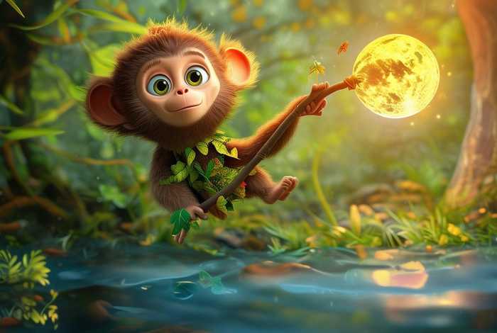 儿童故事猴子捞月亮的故事（讲故事猴子捞月亮的故事）