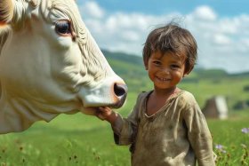 儿童养牛故事图片，养牛励志故事