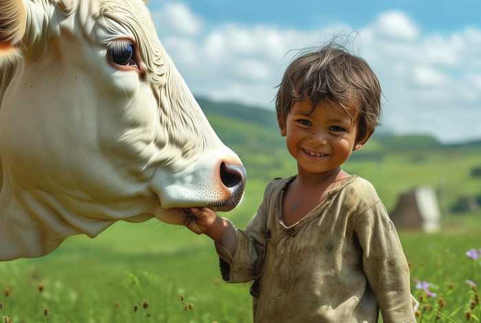 儿童养牛故事图片，养牛励志故事
