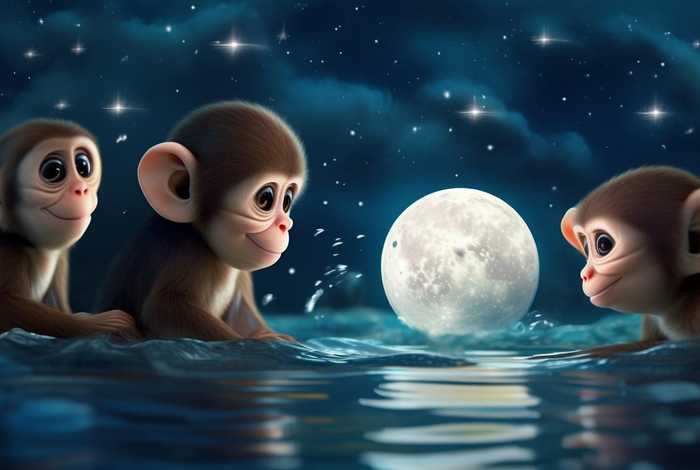 儿童故事3-6岁完整版小猴子捞月亮 宝宝睡前故事小猴子捞月亮朗诵版