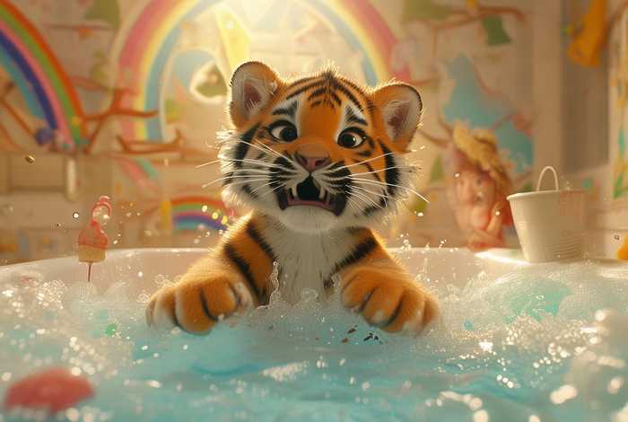 儿童故事洗澡的老虎 - 有关洗澡的幼儿故事 儿童故事洗澡的老虎 - 有关洗澡的幼儿故事