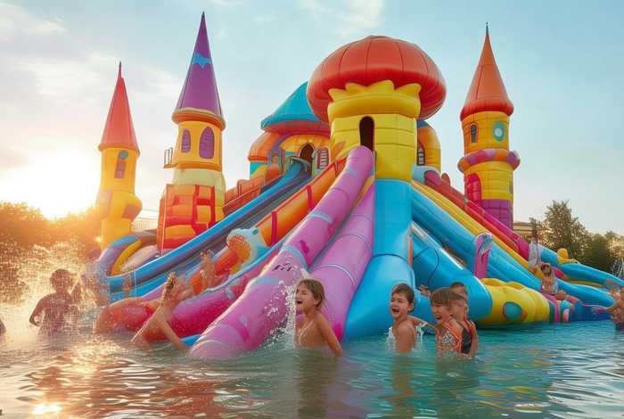 儿童水上乐园充气城堡（充气城堡水上乐园视频）