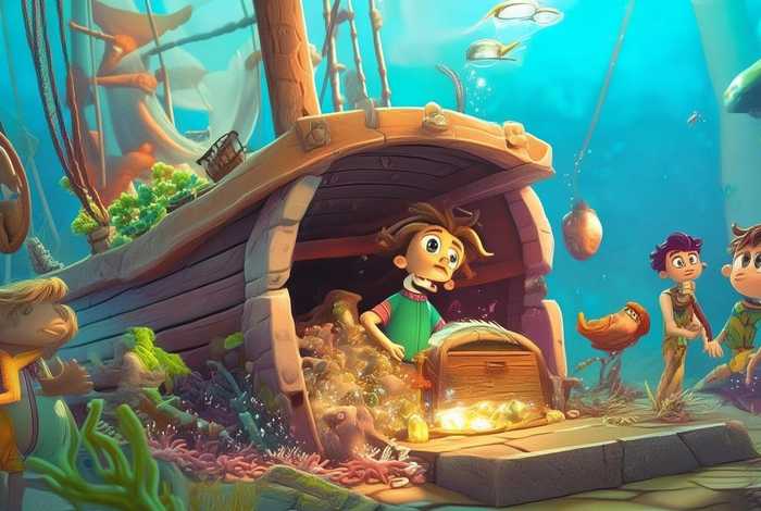 儿童海底宝藏故事 海底宝藏儿童画