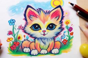 儿童儿童画、儿童儿童画法怎么画 小猫好看