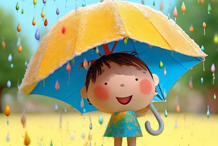 儿童打伞趣事 - 儿童打雨伞简笔画 儿童打伞趣事 - 儿童打雨伞简笔画