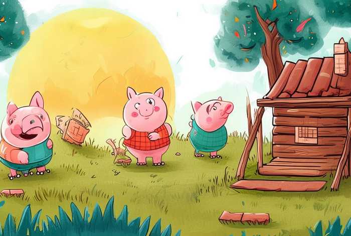儿童三只小猪的故事英语汉语双讲；三只小猪的故事学英语