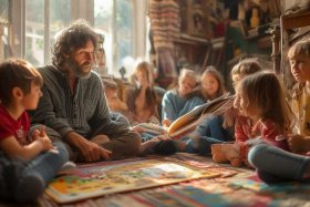 46岁儿童听故事图片；4到6岁听的故事