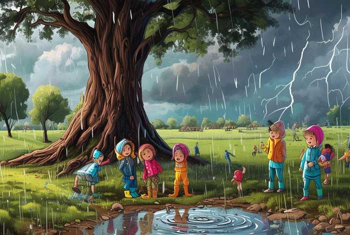 儿童有关雷暴的故事、关于雷雨天的幼儿故事