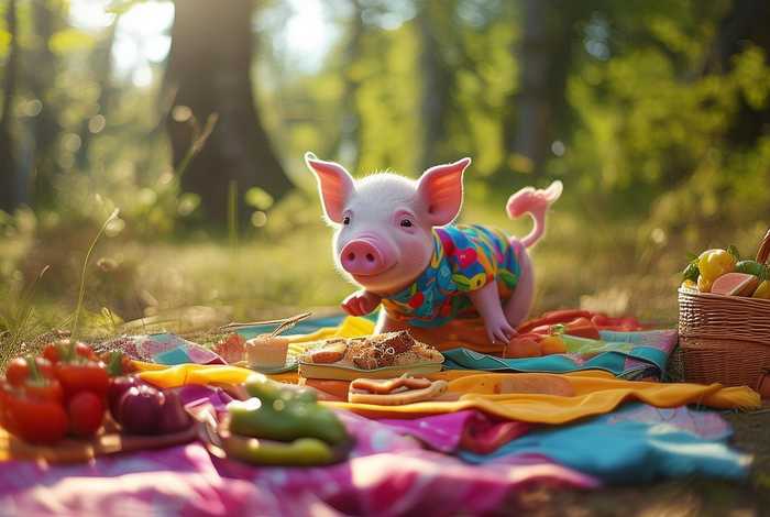 儿童小野猪故事，故事小猪的野餐