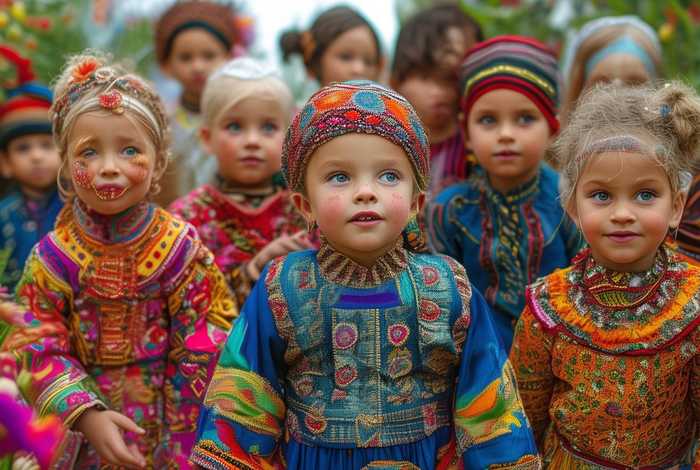 儿童民族服装 儿童民族服装画