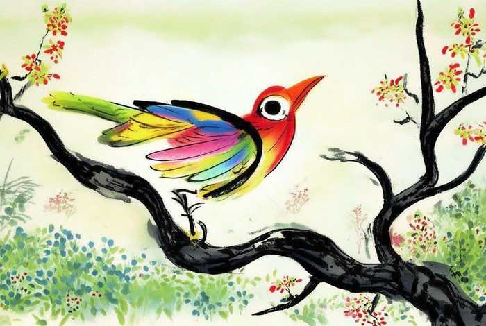 儿童画大嘴鸟国画 - 儿童画大嘴鸟国画教程