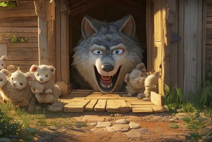 儿童故事大灰狼和七只羊 育儿睡前故事-大灰狼和七只小羊