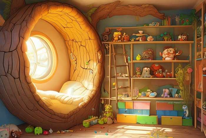 儿童树洞房间；儿童树洞房间收纳妙招