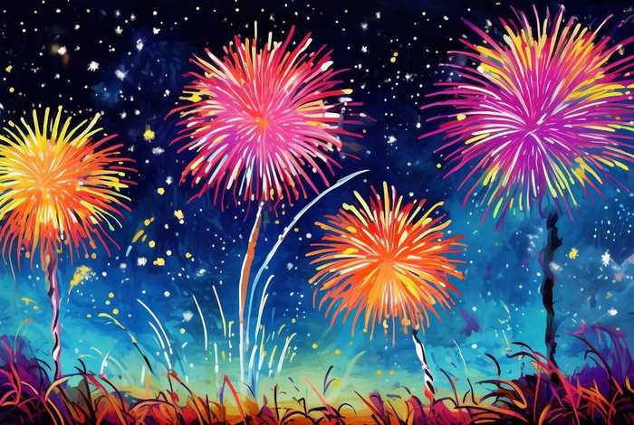 儿童烟花简笔画简单又漂亮、儿童烟花简笔画简单又漂亮图片