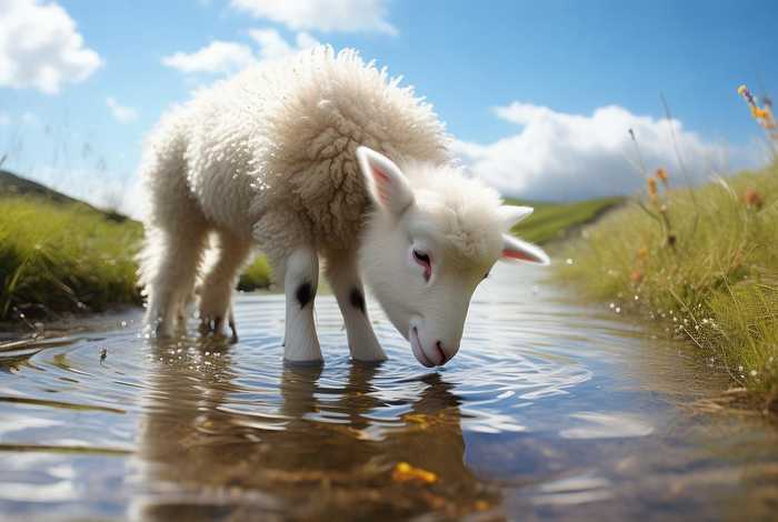 儿童故事小羊在河边喝水，小羊在河边喝水的故事