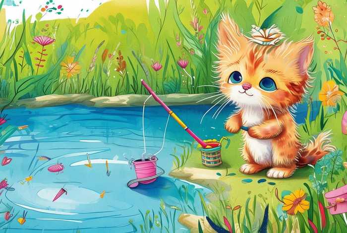 儿童绘本小猫钓鱼图文 儿童绘本小猫钓鱼图文并茂