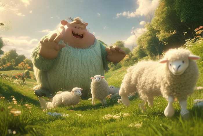 儿童故事三只羊和巨人，三只羊幼儿故事