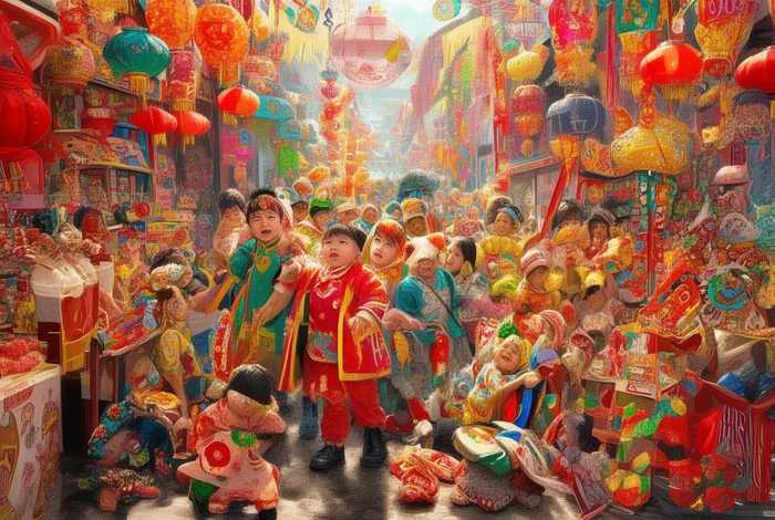 儿童年俗故事画 年俗儿童画主题画