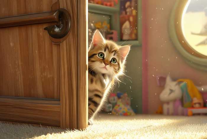 儿童故事小猫敲门、小猫敲门儿童故事