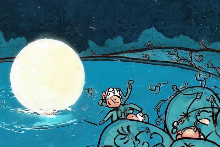 儿童绘本故事简短猴子捞月 - 猴子捞月绘本故事简笔画 儿童绘本故事简短猴子捞月 - 猴子捞月绘本故事简笔画