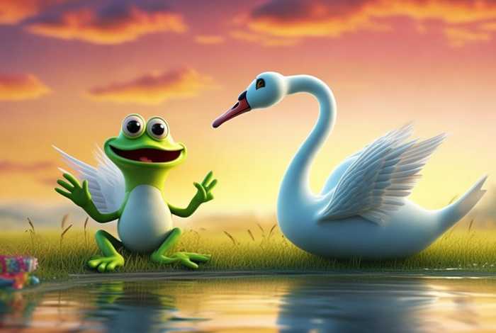 儿童故事青蛙与大雁；以大雁与青蛙为主题的儿童故事