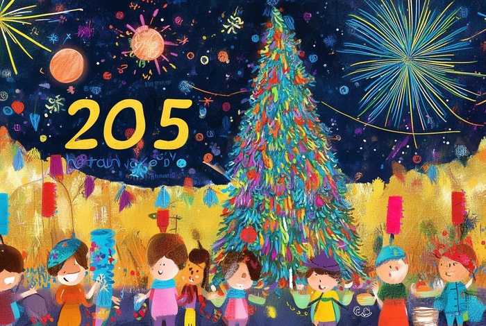 儿童新年简笔画；儿童新年简笔画2025年主题手抄报