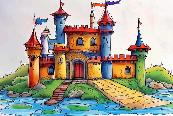 儿童简笔画图片大全 - 城堡儿童简笔画图片大全