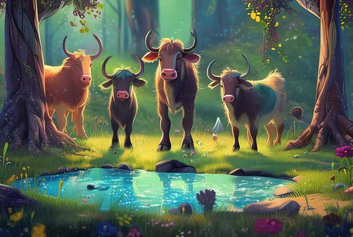 儿童故事 三只公牛，三只公牛故事文字版