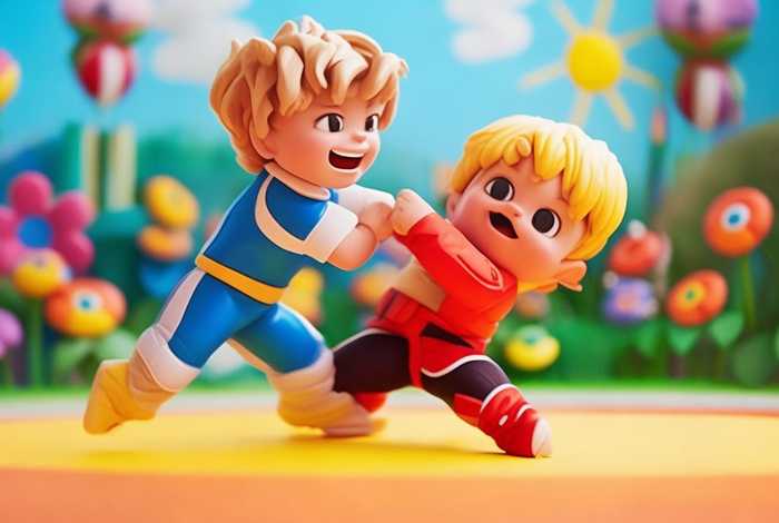 儿童故事摔跤的动作 - 幼儿园关于摔跤的故事