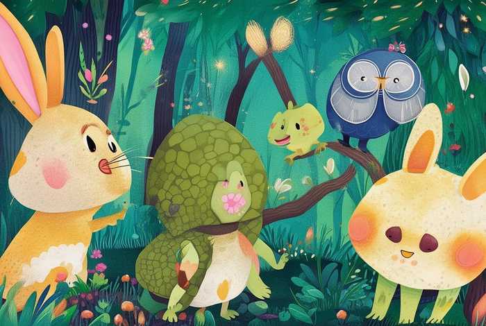 儿童故事书插画动物、幼儿故事书插图