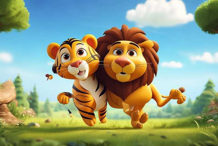 儿童故事老虎与狮子全集；老虎与狮子的故事儿童动画片