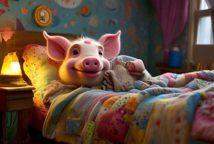 儿童故事脏小猪，脏小猪睡前故事图片