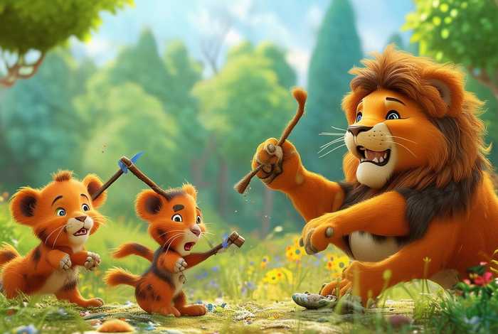 儿童三只老虎打一只狮子的故事，狮子和老虎的儿童故事
