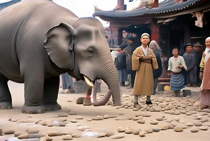 儿童睡前故事之《曹冲称象》图片 曹冲称象的故事图片和文字