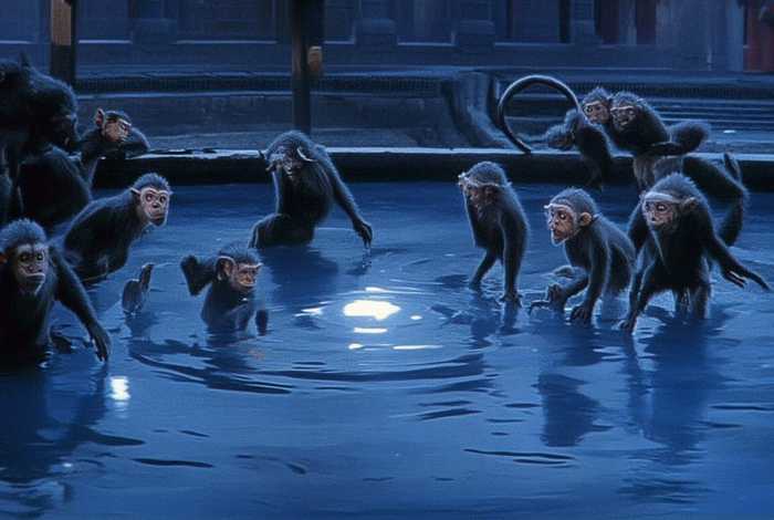 《猴子捞月》原版故事、猴子捞月这个故事