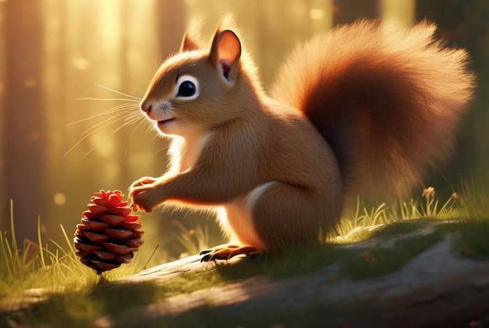 儿童睡前故事小松鼠摘松果 - 小松鼠摘松果的故事视频