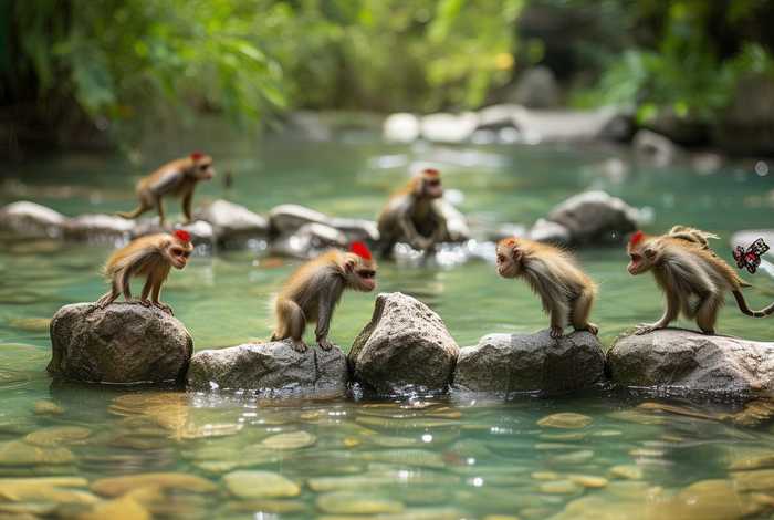 儿童故事四猴过何 - 四猴过河