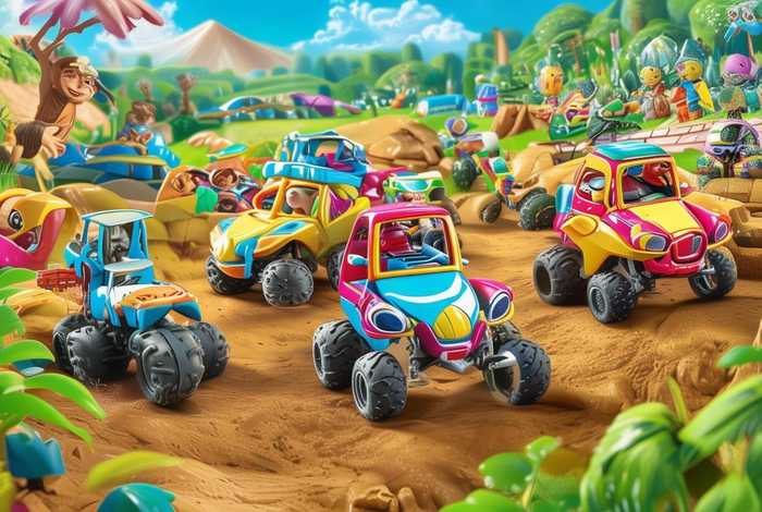 儿童故事越野车比赛；儿童动画片越野车比赛