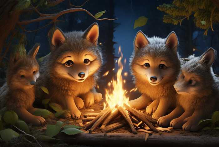 儿童故事三只狼 - 睡前故事三只小狼