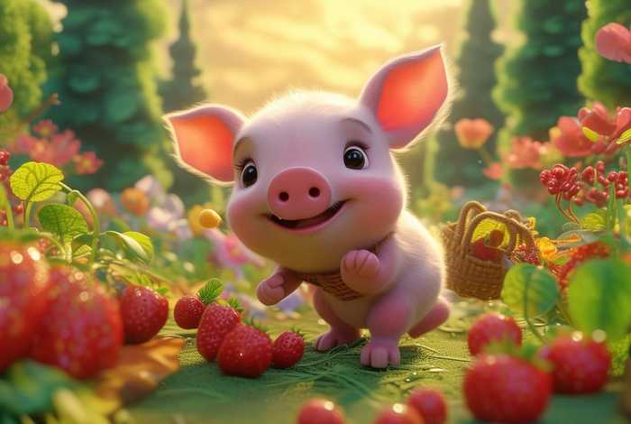 儿童故事小猪搬草莓、小猪的草莓故事 儿童故事小猪搬草莓、小猪的草莓故事