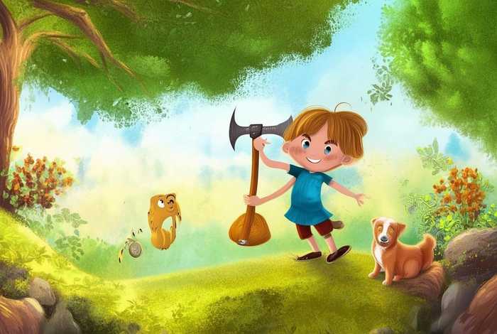 儿童小故事金斧头，幼儿故事金斧头银斧头