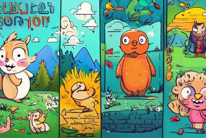 儿童简笔画连环画寓言故事 连环画简笔画4格寓言故事上色